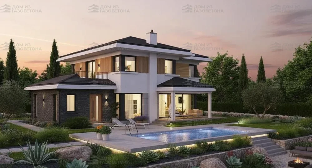 Проект Двухэтажный дом 16 на 16, 254 м2