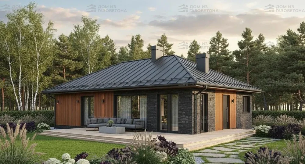 Проект Одноэтажный дом 8 на 15, 128 м2