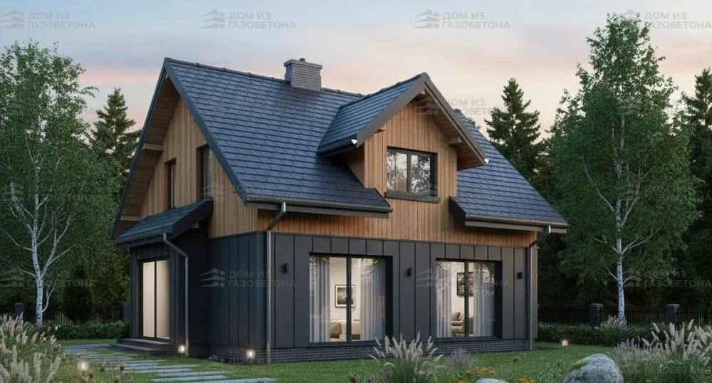 Проект Двухэтажный дом 11 на 11, 139 м2