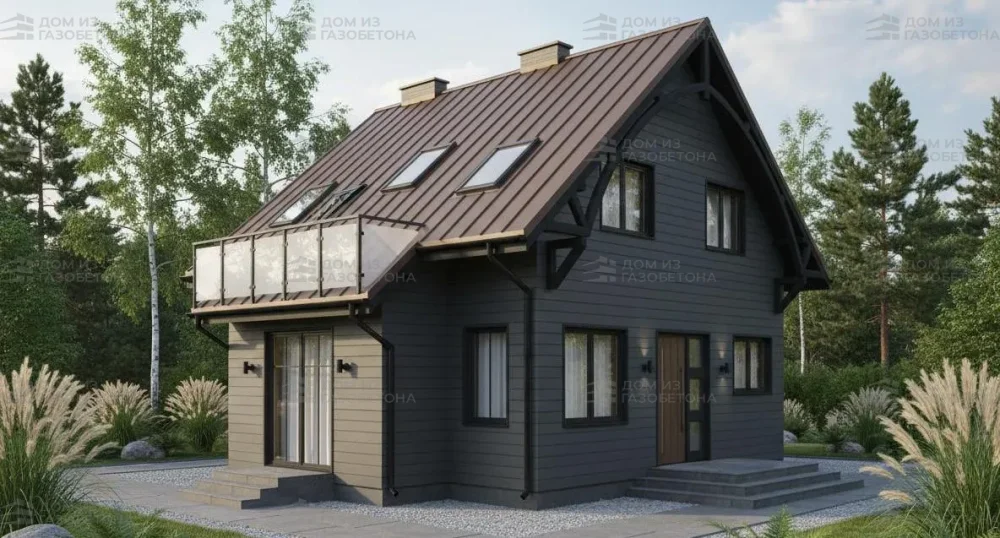 Проект Двухэтажный дом 10 на 8, 87 м2