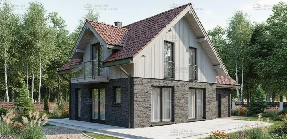 Проект Двухэтажный дом 11 на 8, 114 м2