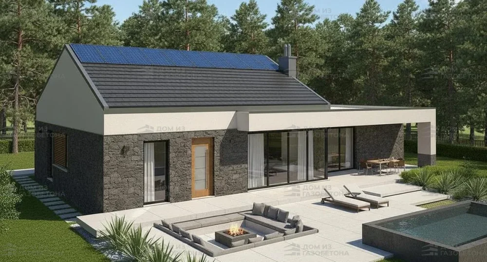 Проект Одноэтажный дом 21 на 13, 184 м2